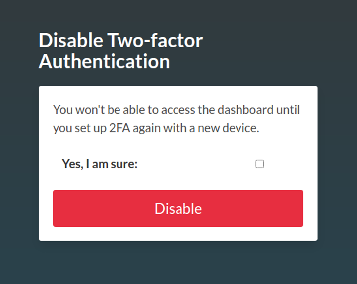 Disable 2FA