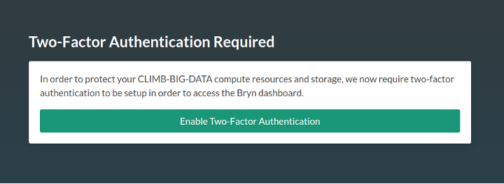 Bryn enable 2FA page
